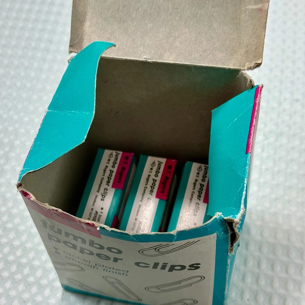 W.T. Rogers Jumbo Paper Clips Nickel‎ Plated Smooth Finish 100 Each 3 Boxes